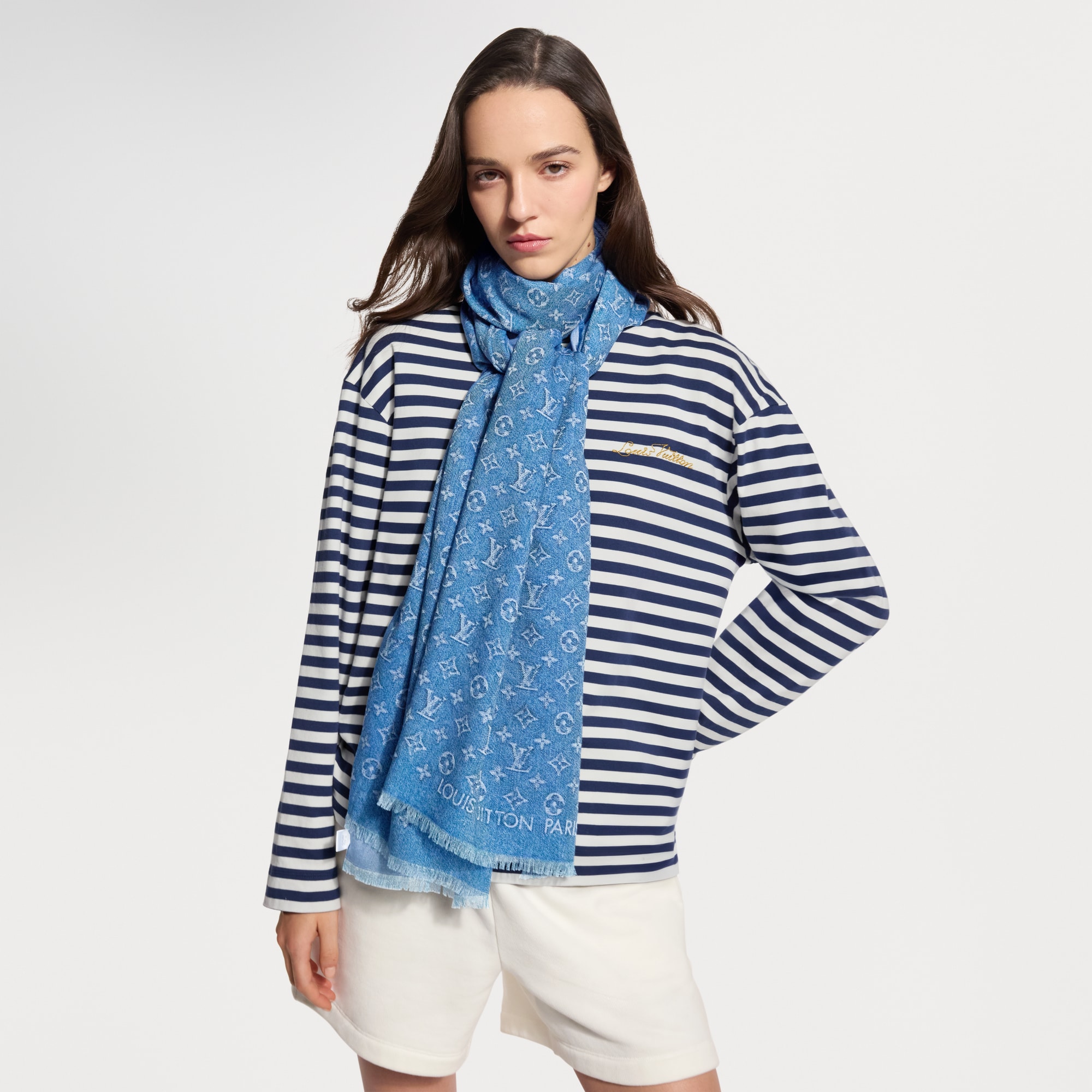 LV Denim Stole . - Luxury Accessories - M98113 Blue | LOUIS